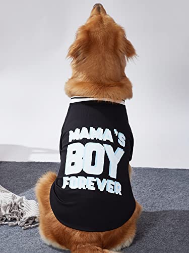 QWINEE Dog T Shirt Mom Boys Pet Clothes Breathable Dogs Apparel for Cat Kitty Puppy Small Medium Large Dogs Black and White XS