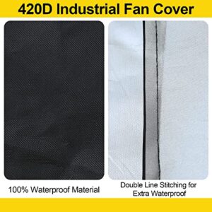 Aucovely 1PCS Outdoor Industrial Fan Cover Waterproof Dustproof 42" Fan Cover Protective Cover Fan Accessories Fan Guard Blower Cover (47x21.5x46 inch)