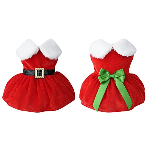 BDYJY Small Puppy Clothes for Girls Christmas Santa Dog Christmas Outfit Thermal Holiday Puppy Costume Dress Pet Clothes Angel Dog Outfit (Black, M)