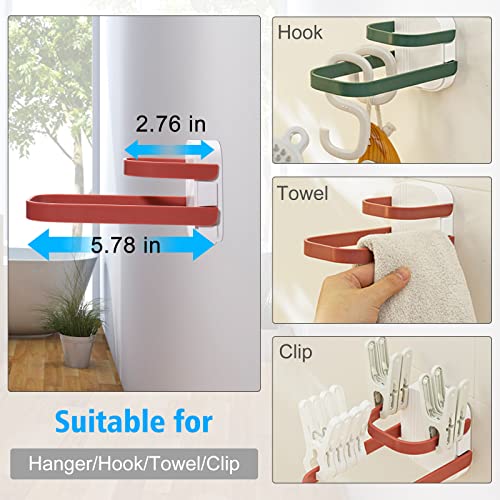 BULFULL Hanger Organizer No Punching Hanger Storage Rack, Foldable Hanger Storage Holder Hanger Organizer Rack Double Layer, Hanger Holder Stand Hanger Organizer Stacker for Closet Laundry Room(Green)