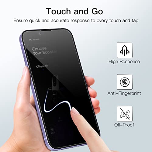 JETech Privacy Full Coverage Screen Protector for iPhone 14 Plus 6.7-Inch (NOT FOR iPhone 14 6.1-Inch), Anti-Spy Tempered Glass Film, Edge to Edge Protection Case-Friendly, 2-Pack