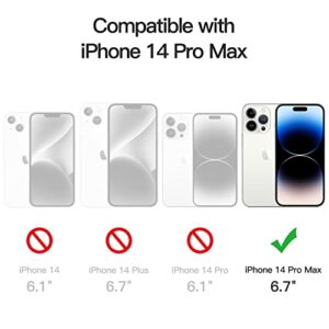 JETech Full Coverage Screen Protector for iPhone 14 Pro Max 6.7-Inch (NOT FOR iPhone 14 Pro 6.1-Inch), with Camera Lens Protector, Tempered Glass Film, HD Clear, 2-Pack Each