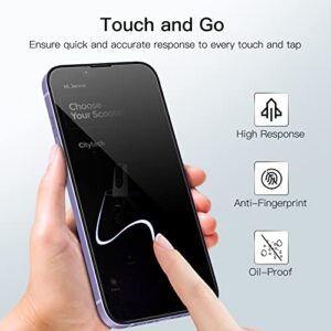 JETech Privacy Full Coverage Screen Protector for iPhone 14 6.1-Inch (NOT FOR iPhone 14 Plus 6.7-Inch), Anti-Spy Tempered Glass Film, Edge to Edge Protection Case-Friendly, 2-Pack