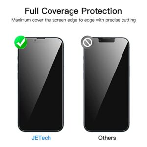 JETech Privacy Full Coverage Screen Protector for iPhone 14 6.1-Inch (NOT FOR iPhone 14 Plus 6.7-Inch), Anti-Spy Tempered Glass Film, Edge to Edge Protection Case-Friendly, 2-Pack