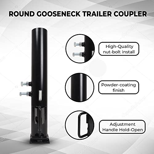 Replacement for Round RAM Gooseneck Trailer Coupler Adjustable Height 25,000 lbs 2-5/16" Ball Replaces 028700300 1289020300 fits All PRP Series Model