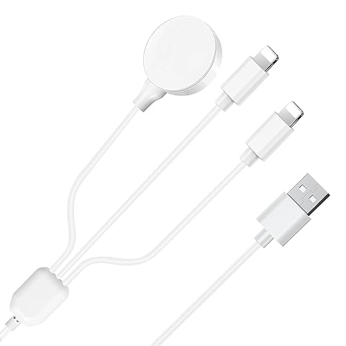 3 in 1 Charger Cable for Apple Watch/iPhone/Airpods, Wireless Watch Charger Compatible with Apple Watch Series 7,6,5,4,3,2,1 and iPhone 13,12,11,Pro,Max,XR,XS,XSX & Pad Series