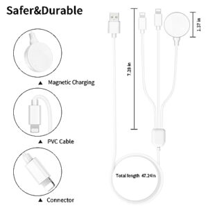 3 in 1 Charger Cable for Apple Watch/iPhone/Airpods, Wireless Watch Charger Compatible with Apple Watch Series 7,6,5,4,3,2,1 and iPhone 13,12,11,Pro,Max,XR,XS,XSX & Pad Series