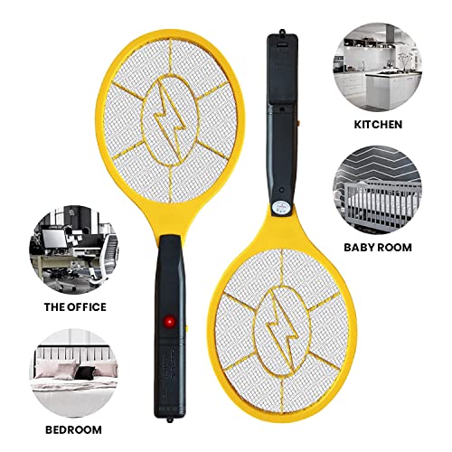 DEVOGUE® Electric Fly Swatter Bug Zapper Battery Operated Flies Killer Indoor & Outdoor Pest Control Mosquito and Insect Catcher Racket