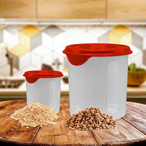 Plasvale Food Storage Containers with Lids, Freezer, Microwave and Dishwasher Safe - BPA Free (8-Pieces Set, Red, Model 6)