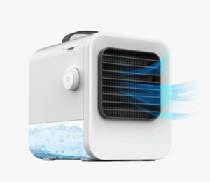 cooleez portable cooling fan, evaporative mini air conditioner, personal air fan, powerful, quiet, lightweight, small ac for room, desk, tent, car & more, no window needed