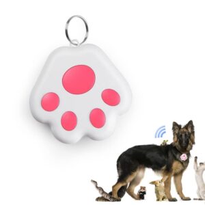 bluetooth tracker key finder paw gps tracker wireless two way locator devices selfie accessories anti-lost alarm wallet key luggage child pet finder mini smart tracker (pink, paw)
