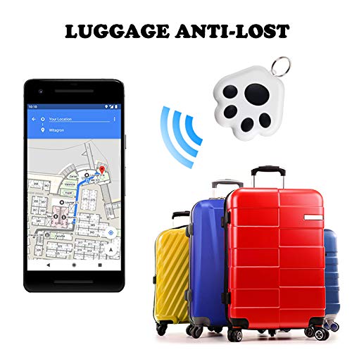 Bluetooth Tracker Key Finder Paw GPS Tracker Wireless Two Way Locator Devices Selfie Accessories Anti-Lost Alarm Wallet Key Luggage Child Pet Finder Mini Smart Tracker (Pink, PAW)