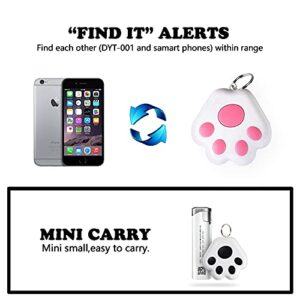 Bluetooth Tracker Key Finder Paw GPS Tracker Wireless Two Way Locator Devices Selfie Accessories Anti-Lost Alarm Wallet Key Luggage Child Pet Finder Mini Smart Tracker (Pink, PAW)