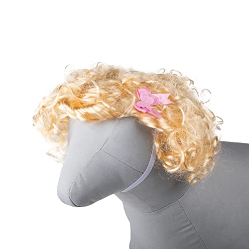 Doggy Parton Blonde Bombshell Wig Headpiece for Pets, Yellow, Medium/Large (22120704)