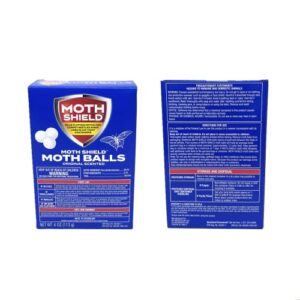 MothShield 4 Pack Old Fashioned Original Moth Balls, Carpet Beetles, Kills Clothes Moth, Repellent Closet Clothes Protector, No Clinging Odor(Approx:100 Balls), White