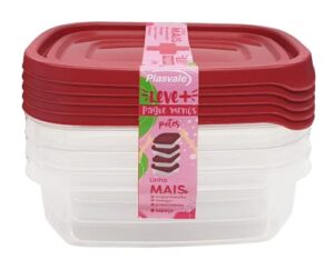 plasvale food storage containers with lids, freezer, microwave and dishwasher safe - bpa free - 10.14 oz (8-pieces set, white, model 3)