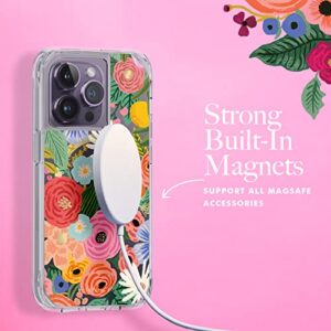 Rifle Paper Co. iPhone 14 Pro Case [Compatible with MagSafe] [10FT Drop Protection] Cute iPhone Case 6.1" with Floral Pattern, Anti-Scratch Tech, Shockproof Material, Slim Fit - Garden Party Blush