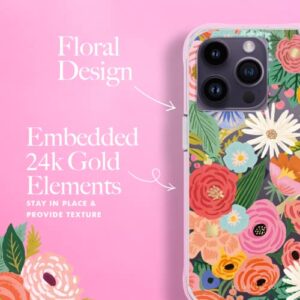 Rifle Paper Co. iPhone 14 Pro Case [Compatible with MagSafe] [10FT Drop Protection] Cute iPhone Case 6.1" with Floral Pattern, Anti-Scratch Tech, Shockproof Material, Slim Fit - Garden Party Blush