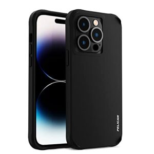 pelican ranger series - iphone 14 pro case 6.1" [wireless charging compatible] protective phone case with anti-scratch tech [15ft mil-grade drop protection] slim rugged cover for iphone 14 pro - black