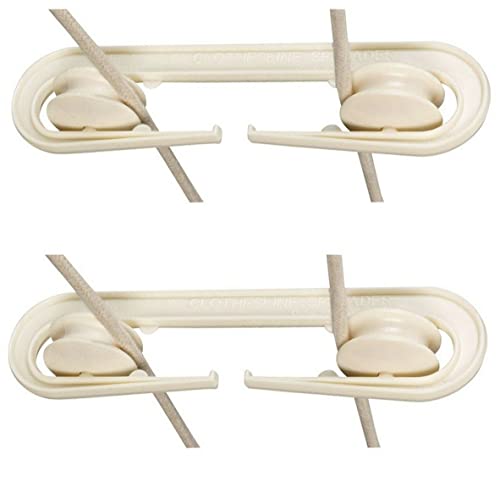 Dependable Industries 2 Pack High Grade Plastic Clothesline Spreader Weatherproof Rustproof Keeps Rope Taut and Untangled White