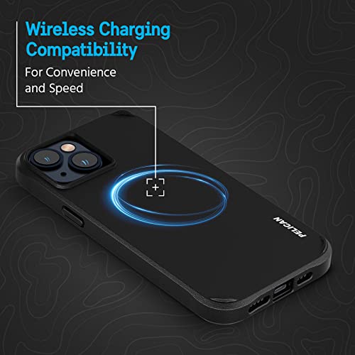 Pelican Ranger Series - iPhone 14 Case / iPhone 13 Case 6.1" [Wireless Charging Compatible] Protective Phone Case [15FT MIL-Grade Drop Protection] Slim Rugged Cover for iPhone 14 / 13 - Black