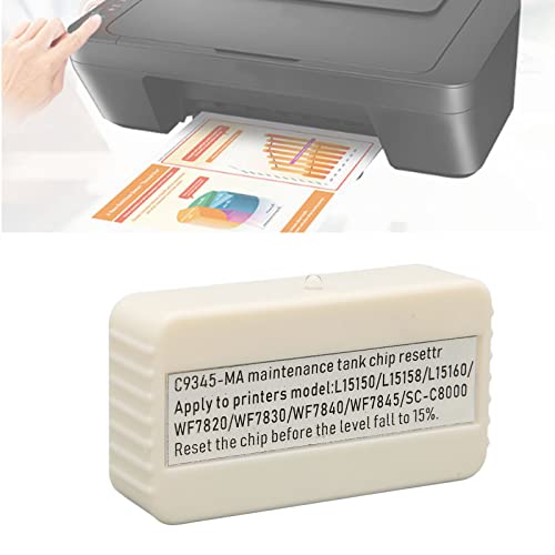 Zyyini Printer Chip Resetter, C9345 Maintenance Tank Chip Resetter for L15150, L15158, L15168, L15060, for WF7820, WF7830, WF7840, WF7845 and Other Printer Models,Waste Box Ink Maintenance Tank