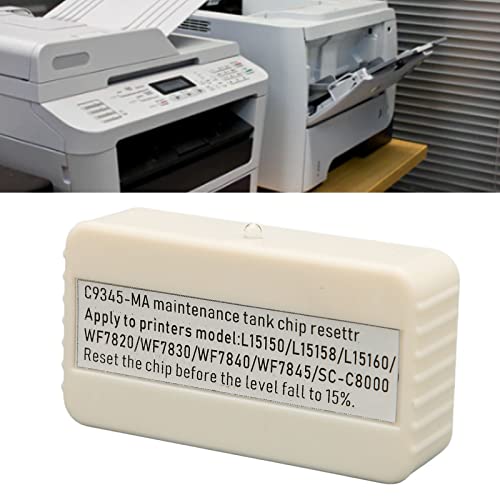 Zyyini Printer Chip Resetter, C9345 Maintenance Tank Chip Resetter for L15150, L15158, L15168, L15060, for WF7820, WF7830, WF7840, WF7845 and Other Printer Models,Waste Box Ink Maintenance Tank
