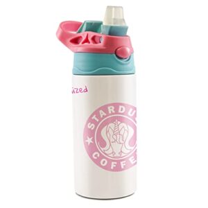 Trend Setters Stardust Unicorn – 12 oz Kids Water Bottle with Pop Up Silicone Straw - Personalized - Double Wall Vacuum Stainless Steel Insulation – Keep Beverage Temperature for Up To 8 Hours