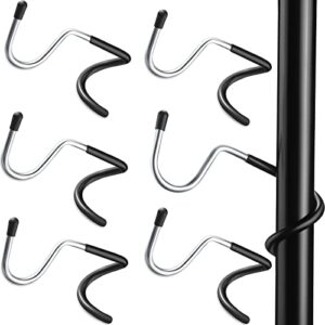 coume 5 pcs shelf pole hooks silver black steel attachment heavy duty wire shelving rack utility hanger safety wrap hook for storage garage use with metal or shelves and racks