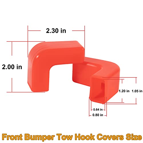 yourour Factory Front Bumper Tow Hook Covers,Fit for Jeep Wrangler JK, JL, Gladiator JT 2007-2022,Add Cushioned Grip to Tow Strap Recovery (Red-2Pcs)