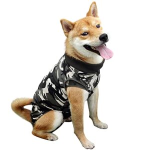 cochpr surgery suit for dogs recovery suit abdominal wound puppy surgical clothes post-operative vest pet after surgery wear substitute (m, camouflage)