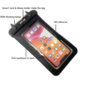 EMSEEK Waterproof Waist Pouch Surfing Crossbody Belt Dry Phone bag Floating Fanny Dry Pack swimming Waterproof Case with Cash key holder for Iphone 14 13 12 11 Pro Max Galaxy S22 Note 20(Black)