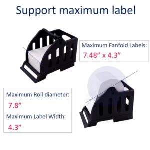 Millaass Thermal Label Holder, for Rolls and Fan-Fold Labels, Plastic, Work with Desktop Label Printer for Office and Home, Label Stand, Sticker roll Holder