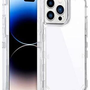 WOLLONY for iPhone 14 Pro Max Clear Case for Men Women 3 in 1 Hybrid Hard Bumper Soft OutLayer Protective Cover Shockproof Anti-Fall Heavy Duty Protection Transparent Cover for iPhone 14 Pro Max 6.7