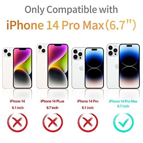 WOLLONY for iPhone 14 Pro Max Clear Case for Men Women 3 in 1 Hybrid Hard Bumper Soft OutLayer Protective Cover Shockproof Anti-Fall Heavy Duty Protection Transparent Cover for iPhone 14 Pro Max 6.7