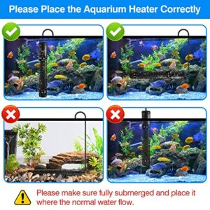 SZELAM Aquarium Heaters 300W Submersible Fish Tank Heater 55 Gallon, Anti-Dry Burning and Anti-Overheating, Explosion-Proof Fast Heating Fish Heater for Freshwater and Saltwater Aquarium Tank Heater