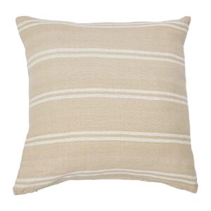creative co-op 20" square interwoven double-striped cotton pillow decorative pillow cover, 20" x 20", beige