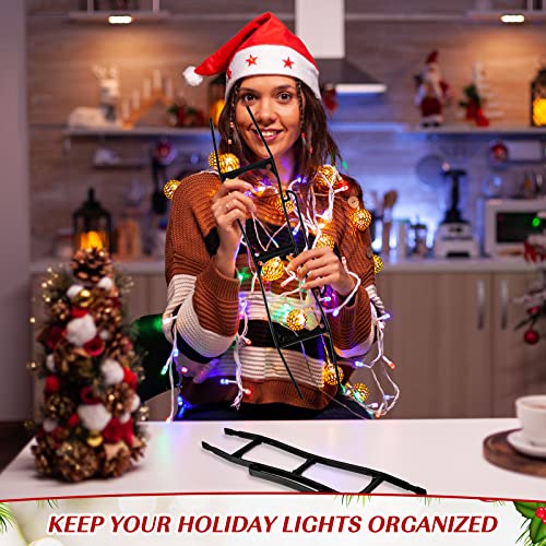 Vicenpal Christmas Lights Storage Holder, Holiday Light Storage All Purpose Light Cord Wind up Organizer for String Lights, Extension Cords, Magnet Fishing Rope (Black, 6 Pieces)