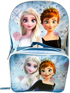 frozen 15 inch kids backpack with removable lunch box (blue)