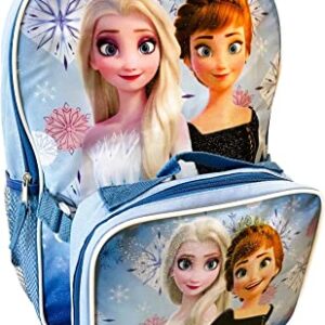 Frozen 15 Inch Kids Backpack With Removable Lunch Box (Blue)