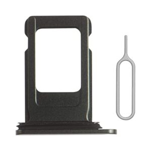 perzework sim card tray holder slot replacement for iphone xr (black) with waterproof rubber ring and eject pin (single sim version)
