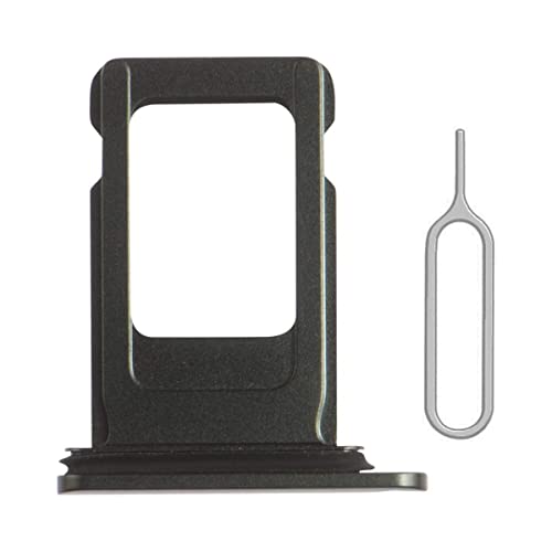 Perzework SIM Card Tray Holder Slot Replacement for iPhone XR (Black) with Waterproof Rubber Ring and Eject Pin (Single Sim Version)