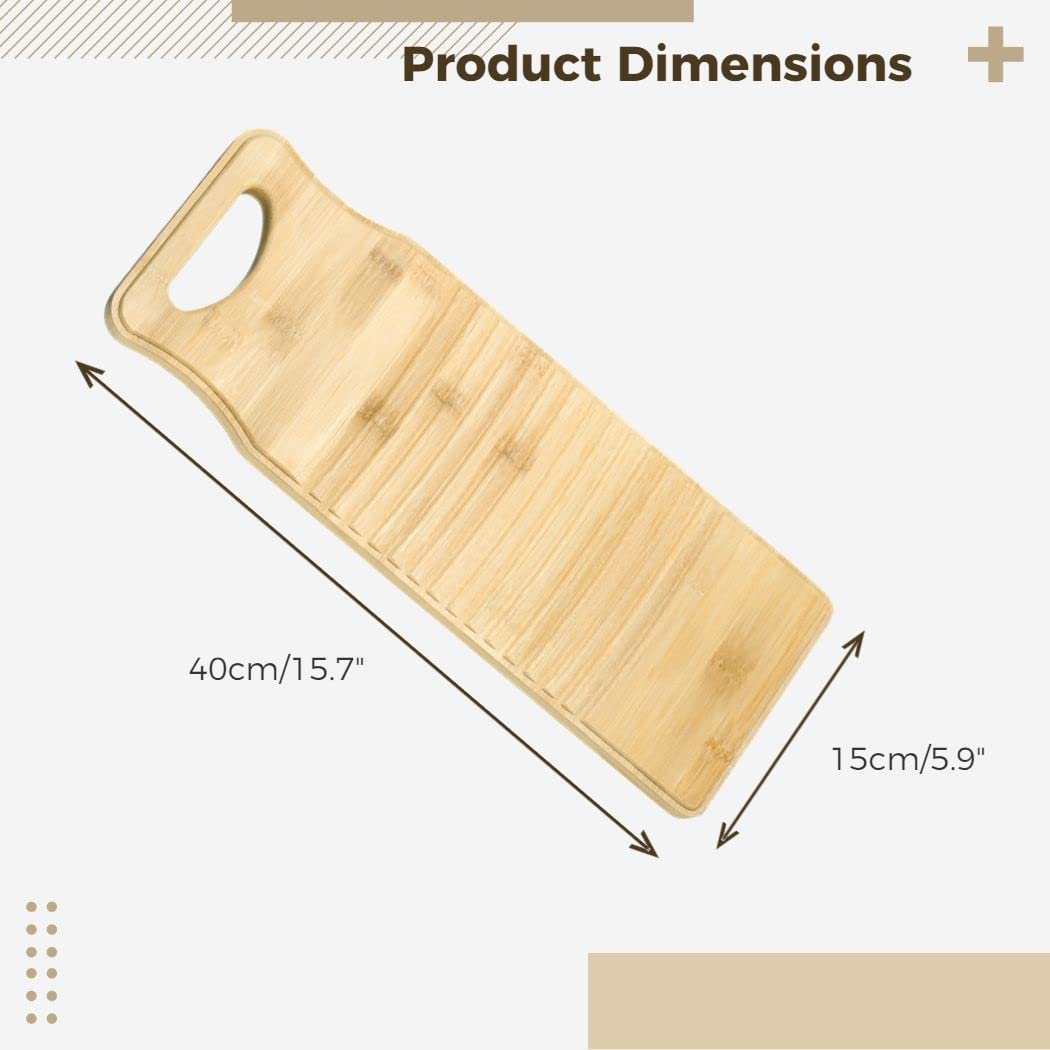 Homaisson Natural Bamboo Washboard for Laundry, Hand Washing Board, Thickened Anti-slip Scrubbing Washboard for Small Washing Jobs, Hanging Washboard 40x15cm/15.7x5.9in