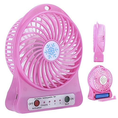 CCYLEZ Mini Table Fan,3 Speed Adjustable Baby Bed Car Seats Fan,USB Rechargeable battery Operated Small Fan Circulator,for Summer Gift(Red)