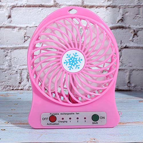 CCYLEZ Mini Table Fan,3 Speed Adjustable Baby Bed Car Seats Fan,USB Rechargeable battery Operated Small Fan Circulator,for Summer Gift(Red)