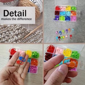 Urmspst Stitch Markers 180PCS Crochet Stitch Markers for Knitting Sewing Stitching Crochet Markers, 12 Colors with Storage Case