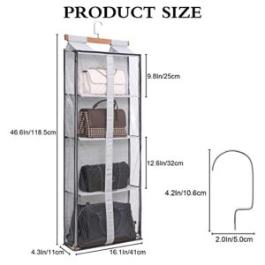 MICALOR Purse Organizer for Closet, Easy Access Wardrobe Tote Bag Purse Storage Holder Over The Door Space Saving Shelf Pocket for Bedrooms Living Room