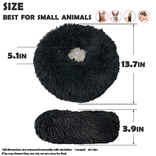 TTANFY Ferret Plush Bed Small Pet Cushion Long Plush Soft Washable for Ferret & Small Animals, black