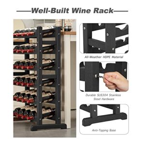 TORVA Wine Racks Freestanding Floor,30 Bottles Wine Bottle Holder,6-Tier High-Density Plastic Wine Storage Display Shelves for Kitchen, Living Room, Wine Cellar, Bar(Dark Gray)