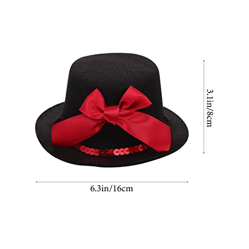 Puppy Top Hat Dog Costume Top Hat Pet Formal Hat with Bowknot and Adjustable Headband Birthday Hat Party Jazz Hat for Dog Cat Pet Costume Halloween Party Supplies